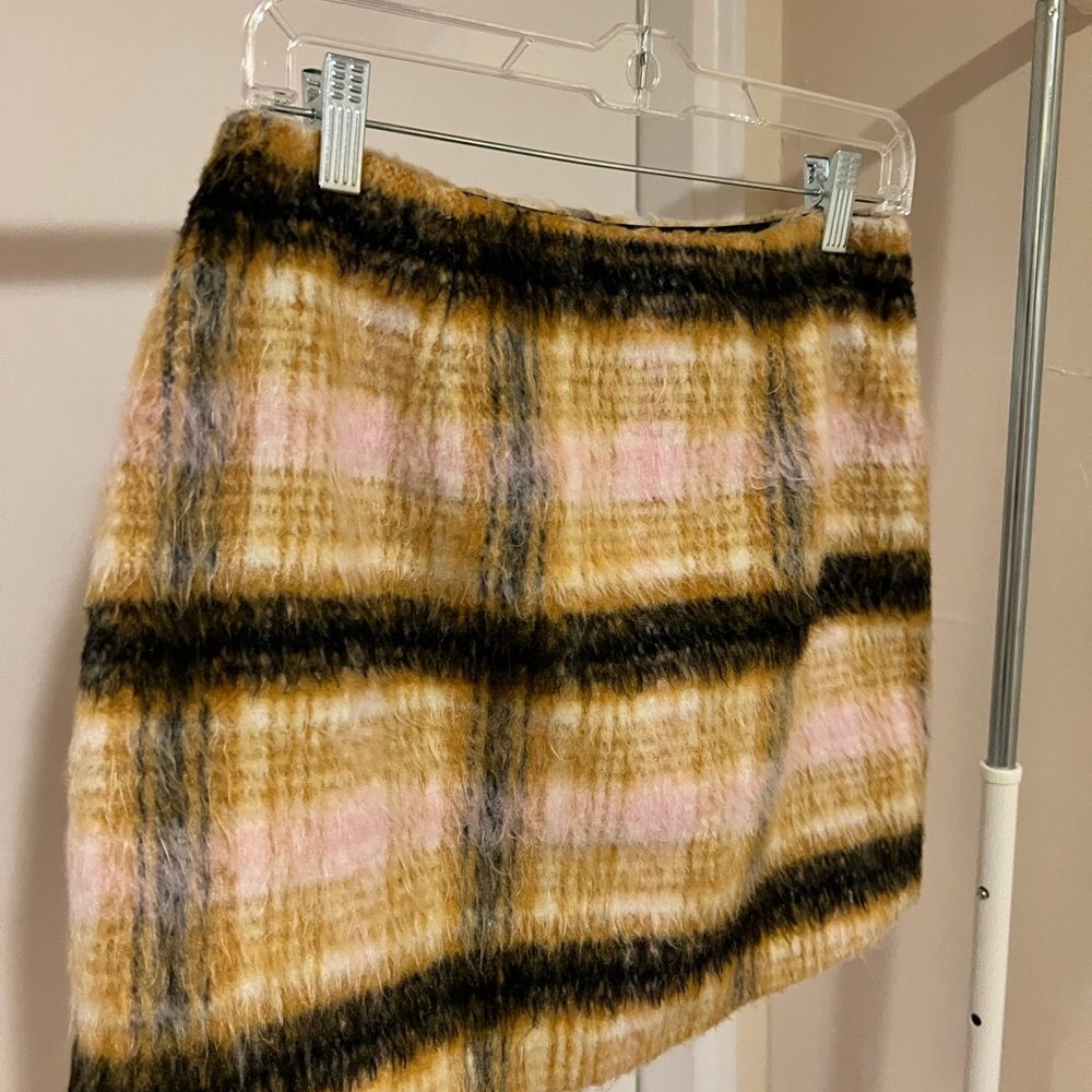 Brushed tartan mini skirt